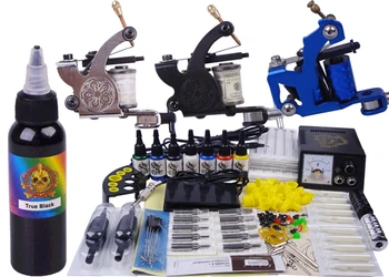 

permanent makeup supply 3 guns kit tattoo complete machine professional body piercing kit beginner tattoo kit