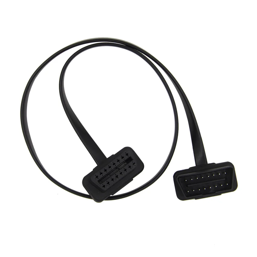 60 см 16Pin OBDII OBD 2 OBD2 удлинитель Разъем диагностический инструмент ELM327 адаптер плоский тонкий как лапша мужчин и женщин