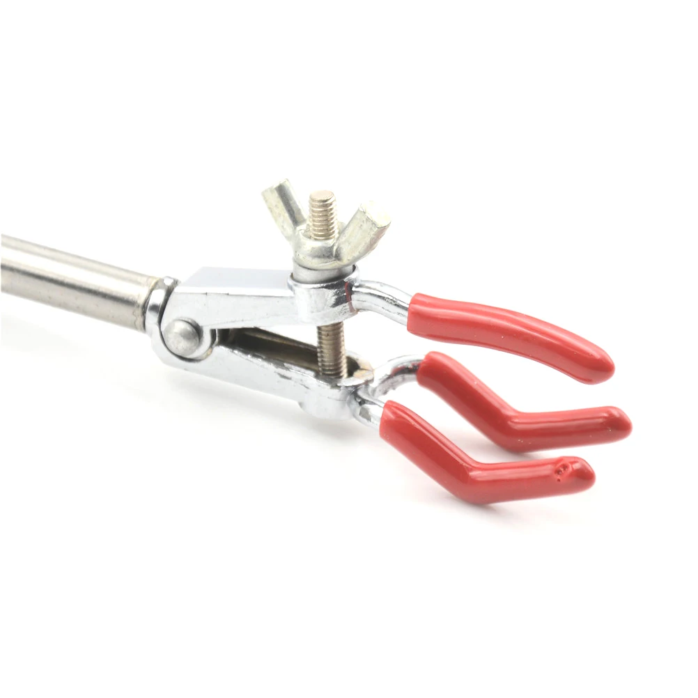 

1pcs Single Extension Lab Holder Tube Adjustment Range 0-30mm Laboratory Three Prong Flask Clip Clamp Supplies