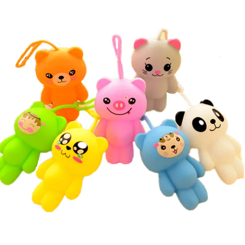 

2019 High quality cartoon animal silicone man car keychain housekeeper key bags cover women keyring organizer tool case purse