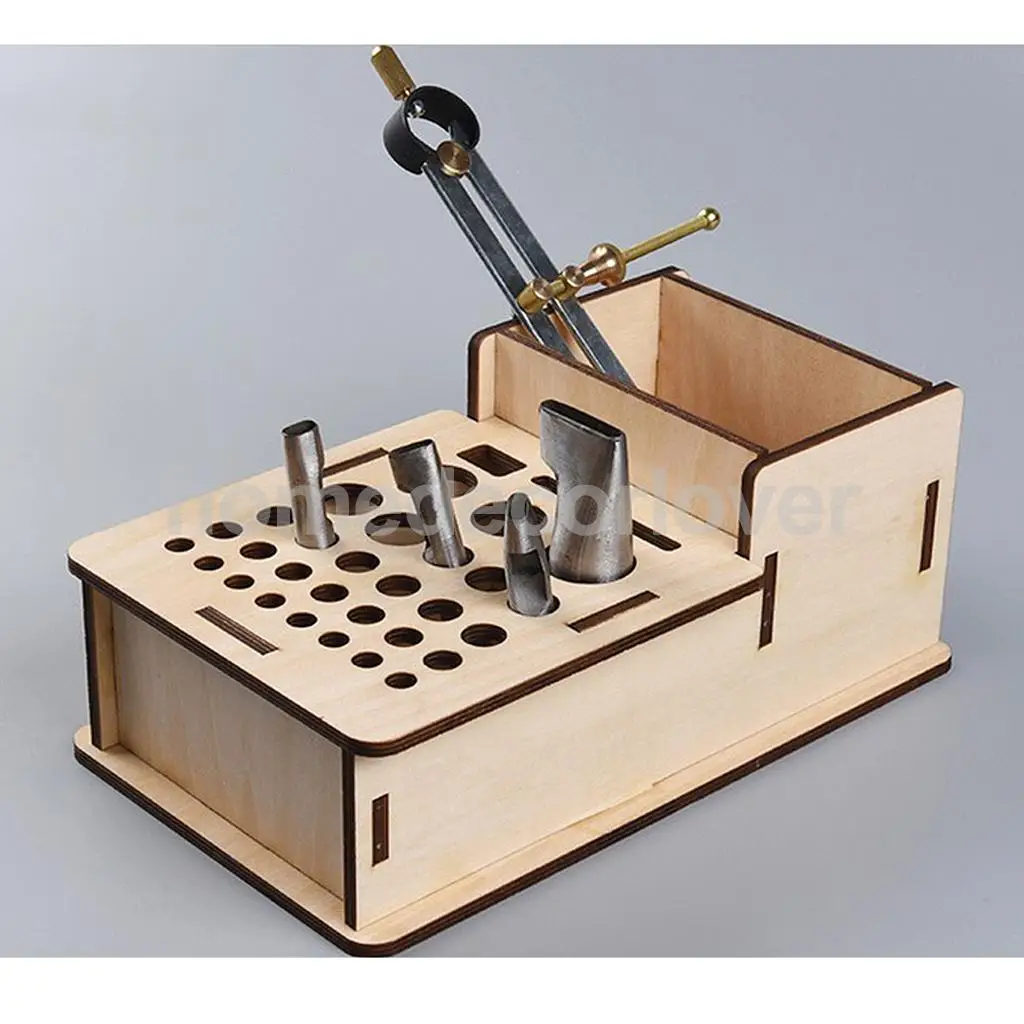 Wooden Leathercraft Tools Rack Stand Leather Stamp Punch Tools Holder