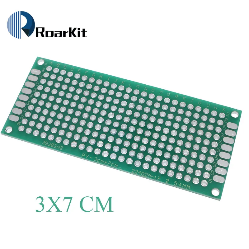 5 шт./лот 3x7 см Прототип PCB 2 слоя 3*7 см панель универсальной платы 2,54 мм