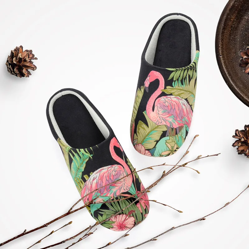 Flamingo Slippers Women winter  Ladies 2018 Casual Flats Sweet Flip Flops Sandals Lovely Women Shoes