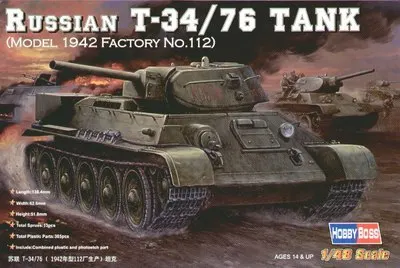 

Hobby Boss 1/48 84806 Russia T-34/76 Tank 1942 Plastic Model Kit
