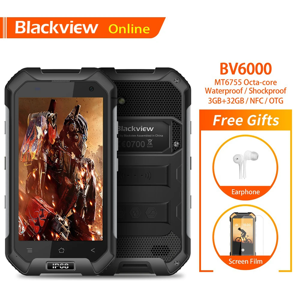 Blackview BV6000 4,7 дюйма смартфон прочный IP68 Водонепроницаемый 3 GB + 32 ГБ Восьмиядерный 13.0MP Камера 4500 mAh Батарея 4G NFC мобильный телефон