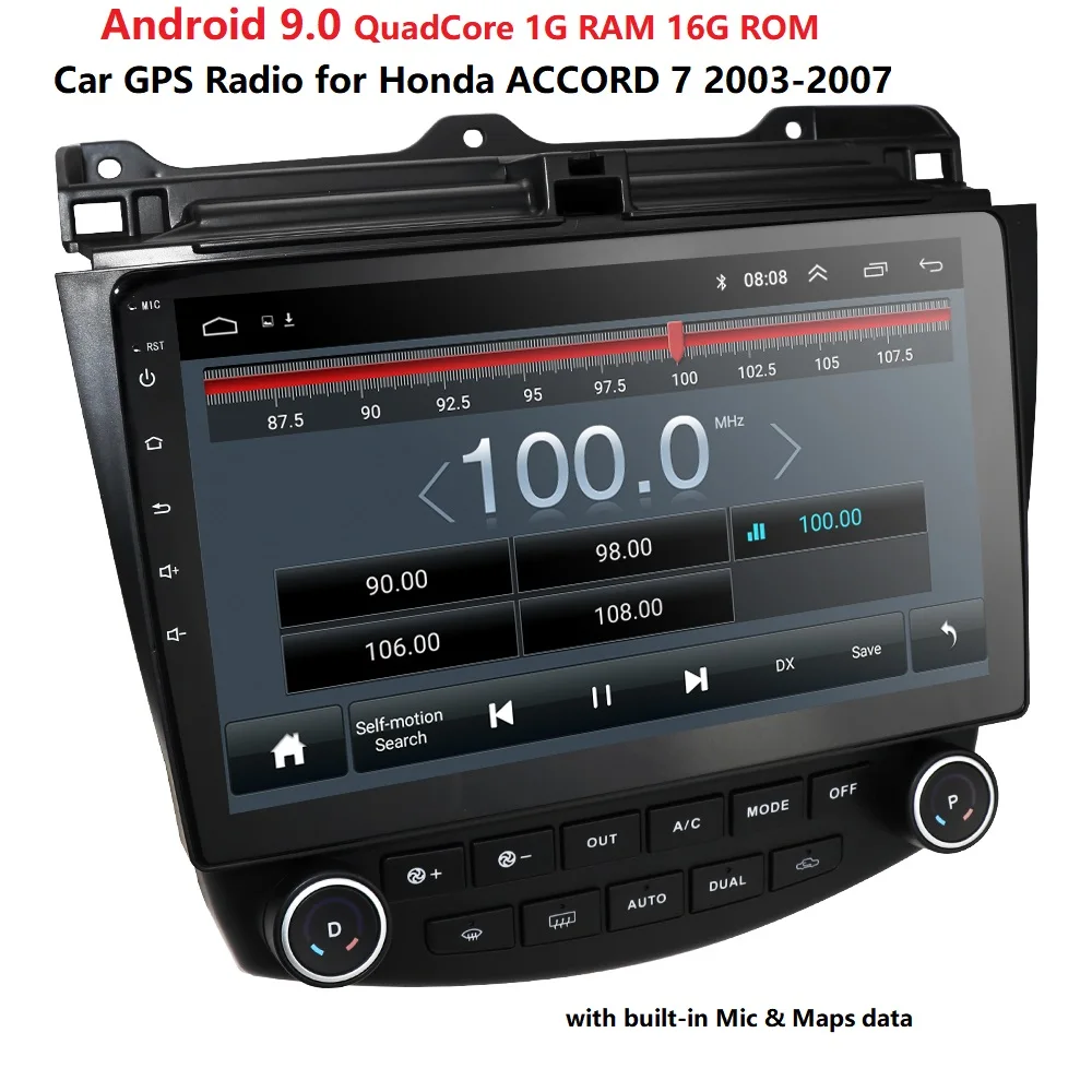 Android 9 0 автомобильный проигрыватель с радио и GPS для Honda Accord 7 2003 2007 dvd мультимедиа
