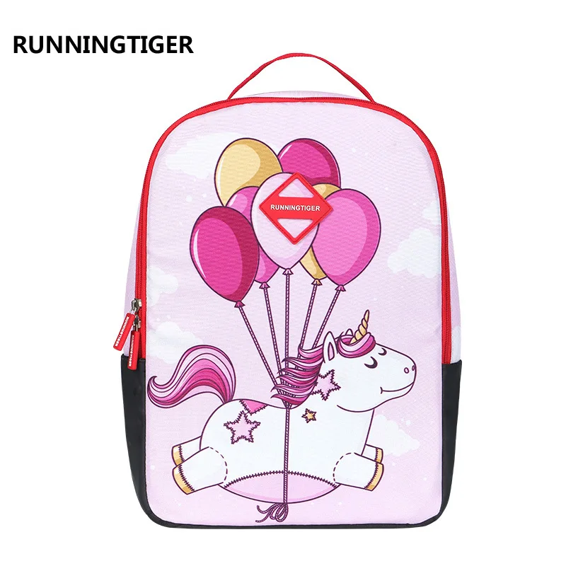 2019 RUNNINGTIGER Новая мода для девочек школьные сумки Единорог принты воздушных шариков рюкзак для Для женщин стильные рюкзаки