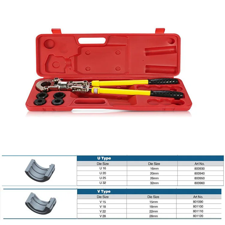 IGeelee Многофункциональный Pex трубы обжимные инструменты кабельный обжимной инструмент CW-1632 с U, TH, V, M, VAU или обжимные штампы 10-300mm2 - Цвет: With U and V dies