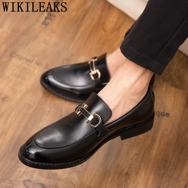 Coiffeur Wedding Shoes Men Wedding Italian Shoes Men Formal Brand Patent Leather Elegant Shoes For Men Sepatu Slip On Pria Bona