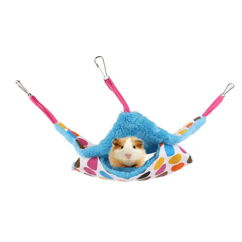 

Cute Small Animal Suspended Warm Plush Double-deck Pet Hamster Hammock Bed Mat For Guinea Pig Rabbit Hanging Bed Cage Accessory