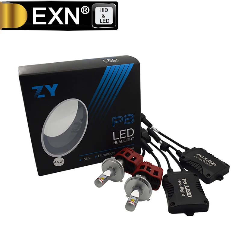 

P6 H4 LED Headlights Kit - H4 9003 HB2 45W 4500LM LED Headlight Bulbs Conversion Kit H4 Hi/Lo Beam Car LED Bulb H1 H3 H4 H7 H8