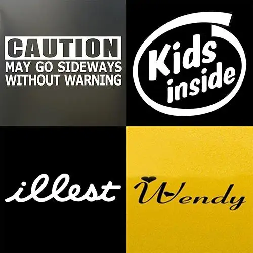 

2Pcs Cool Reflective Words Phrase Sentence Car Trunk Tail Decals Car Stickers