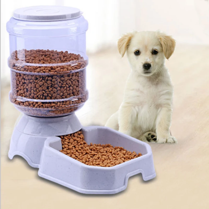 

3.8L pet automatic feeder dog cat drinking water feeding food grade high quality plastic large capacity anti-slip drop dispenser