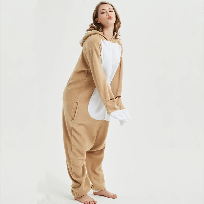 Loose Cartoon Character Sloth Onesies Adult Pajamas Polar Fleece Kigurumi For Halloween Onepiece Winter Jumpsuit Pijama Cosplay (5)