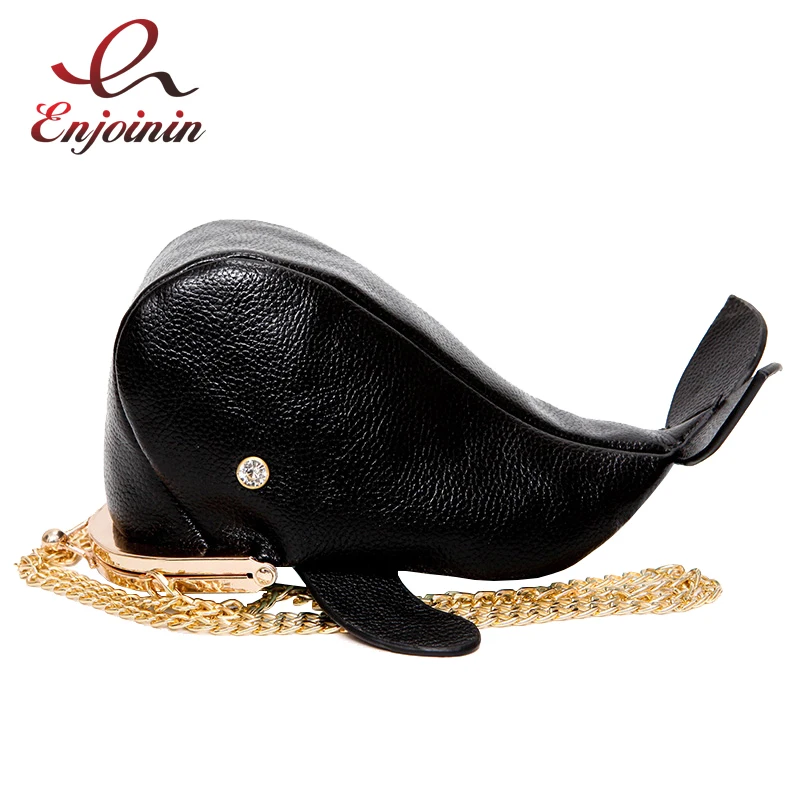 

Cute whale style personality design pu leather chain purse ladies shoulder bag handbag women's crossbody mini messenger bag