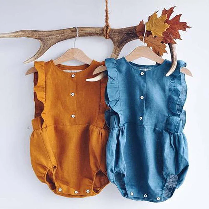 

EnkeliBB Beautiful Baby Girls Romper For Summer High Quality Baby Girl Clothing Ruffle Toddler Onsie Soft New Born Baby Rompers