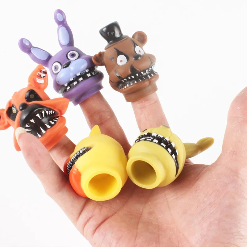 2019 New Five Nights At Freddy's Action Figure Toys Nightmare FNAF Bonnie Freddy Fazbear Bear Finger Puppets Dolls 5pcsset 5 sets  (3)