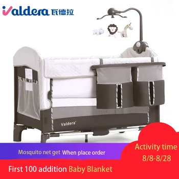 

Valdera Luxury baby bed with Netting and Trolley foldable can be spliced with large beds