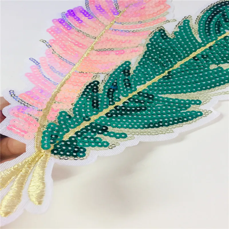 Новая мода DIY Аппликация Вышивка аппликационный костюм украшение объемная наклейка из бисера кусок перо