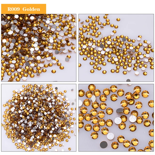 Glitter Non Hotfix Crystal Rhinestones For Clothes Round Glue On Nail  Rhinestones Glass Flatback Rhinestone Decorations S004