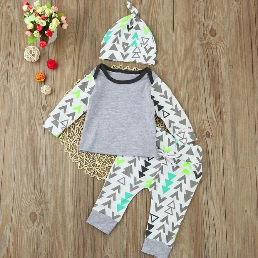 

Toddler Newborn Baby Girls Geometric Print Tops+Pants 3PCS Outfits Set Clothes breathable soft baby suits fancy July 27