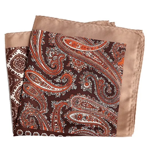 PH008 Pocket Square Портной Смит Роскошные 33X33 см большой платок Пейсли Цветочный горошек карманные квадраты из микрофибры трафаретной печати мужские носовые платки - Цвет: PH008 Pocket Square