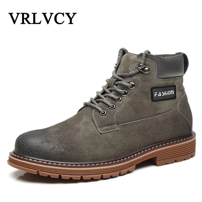 

genuine men boots man shoes with fur male winter boots warm snow boots waterproof High-top work shoes