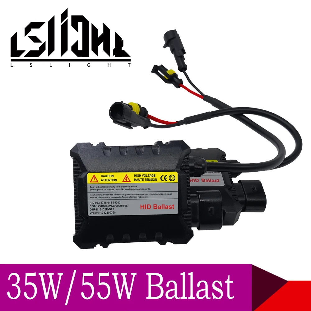 

LSlight Slim HID 55W 35W Xenon Replacement Electronic Digital Conversion Ballast Kit Ignition Unit Block for Automobiles Car 12V