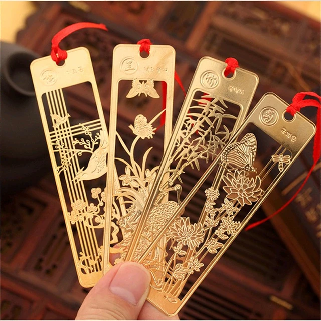 1 Pc Cute Hawaiian Beautiful Chinese Style Retro Fine Metal Bookmarks  Student And School Stationery - Bookmark - AliExpress