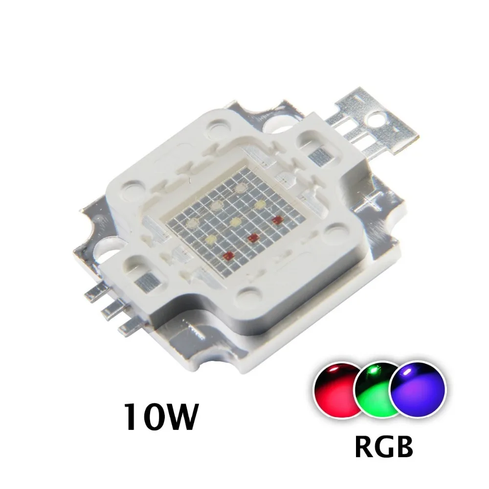 10 шт./лот, новинка, 10 Вт, RGB, высокая мощность, светодиодный модуль, светильник, лампа, SMD чип, DC 9-11 в, красный/зеленый/синий для наводнения, светильник светодиодный светильник