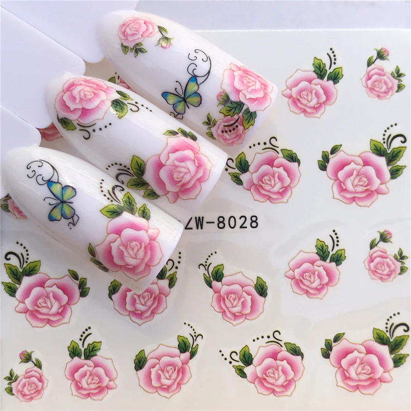 1 шт водяные наклейки для ногтей наклейки весенние цветы Бабочка водяные знаки ползунки обертывания для украшения ногтей маникюр