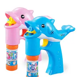 Elctric пузырьковый пистолет в форме дельфина 2 бутылки воды Музыка Свет мыльные пузыри детские игрушки родитель-ребенок Взаимодействие