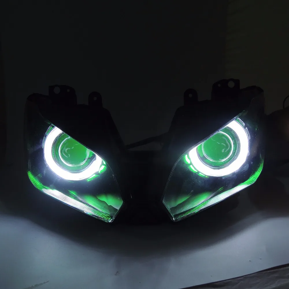 2013-2016 Ninja250 Ninja300 ZX6R Angel Eye HID Projector Custom Headlight Assembly for Kawasaki Ninja 300 ZX-6R 2013-2016 (2)