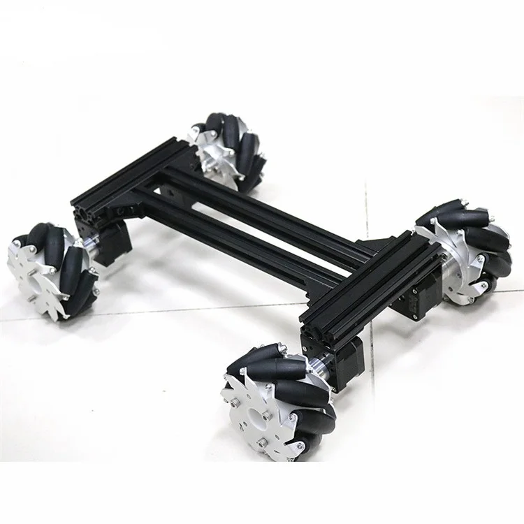 

100mm mecanum wheel 4wd car chassis with 4pcs stepper motor high precision for arduino uno diy rc toy maker steam platform