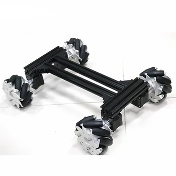 

100mm mecanum wheel 4wd car chassis with 4pcs stepper motor high precision for arduino uno diy rc toy maker steam platform