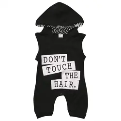 Милые модные новорожденных одежда для малышей Дети Мальчики Письмо наряд без рукавов спортивный комбинезон 0-3Years