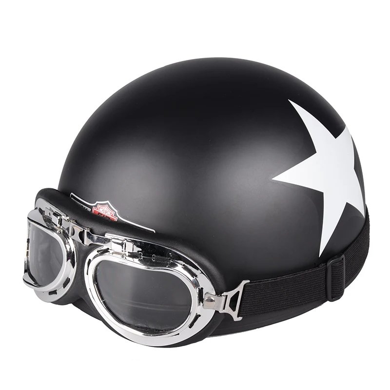 Горячая Распродажа унисекс новые летние винтажные мотоциклетные шлемы с открытым лицом половина Мотоцикл и очки шлем Capacete - Цвет: 8