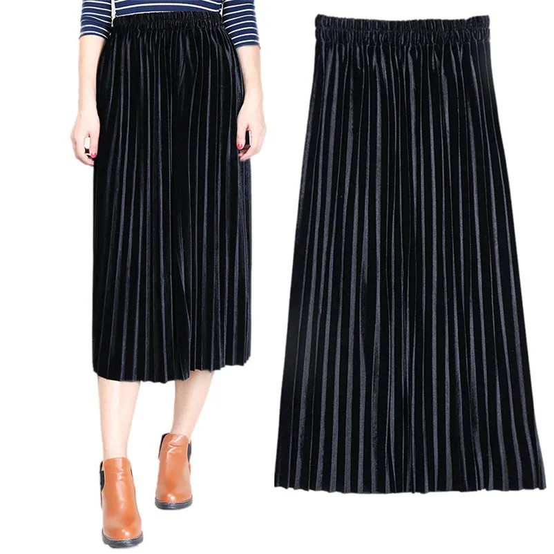 NEW Fashion 2018 Summer style skirts womens Pleated Skirt Vintage High Waist straight Skirt Long Skirts Femme Saia Y05#N (14)