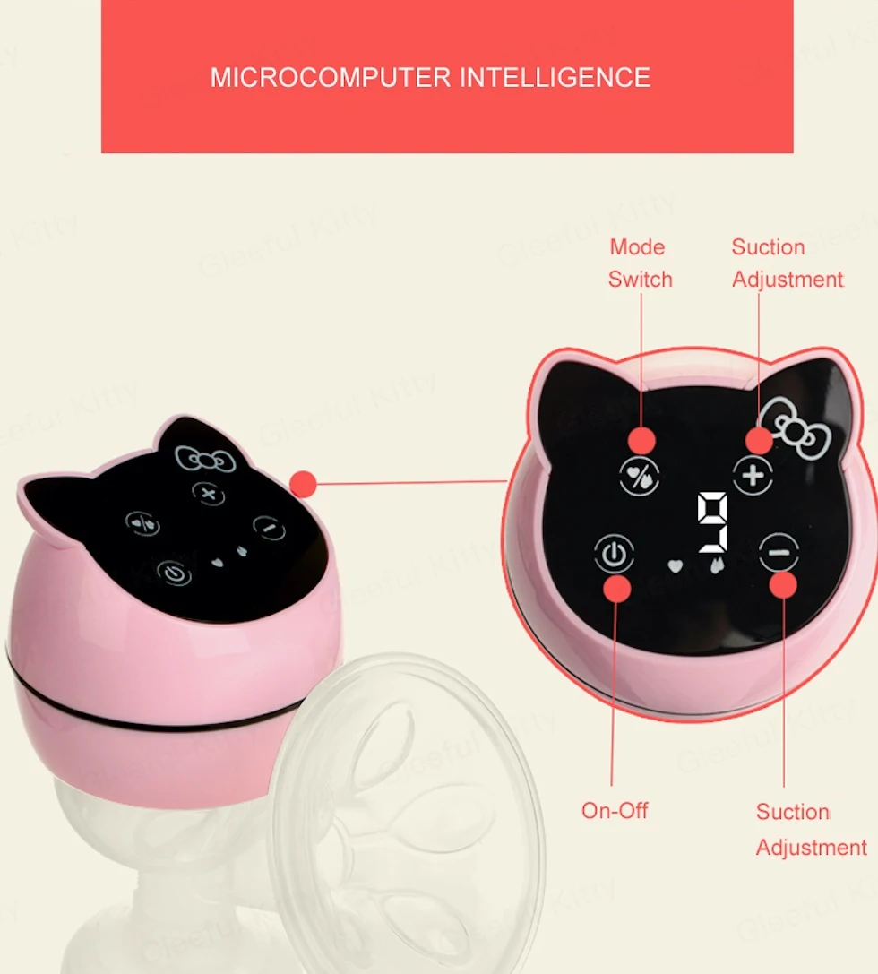 Все-в-одном USB Электрический молокоотсос Мощное всасывание светодиодный Дисплей мультфильм Портативный ручные молокоотсосы с Перезаряжаемые Батарея