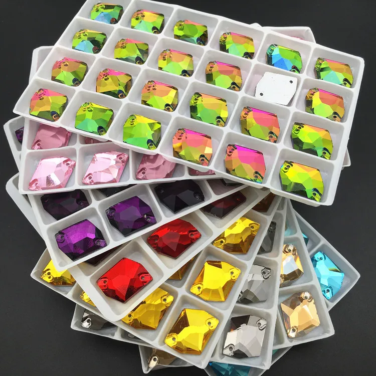 

Cosmic Sew On Rhinestone Glass Crystal 8x10,9x12,10x14,13x17,17x21 mm All Colors Flatback 2holes Sew-on stone For costume Dress