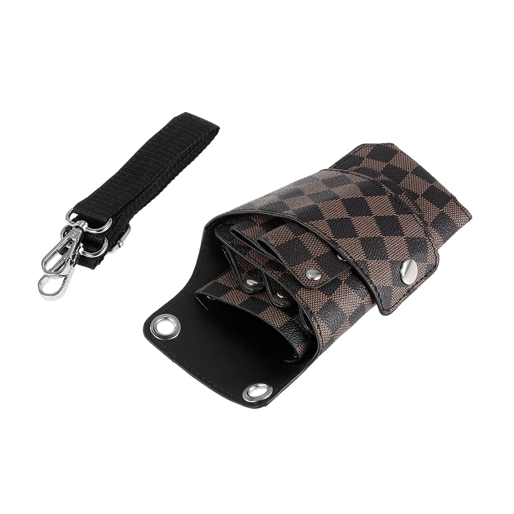 PU Leather Hair Scissor Bag Clips Comb Bag with Waist Shoulder Belt Hairdressing Barber Hair Scissor Holster Pouch Holder Case