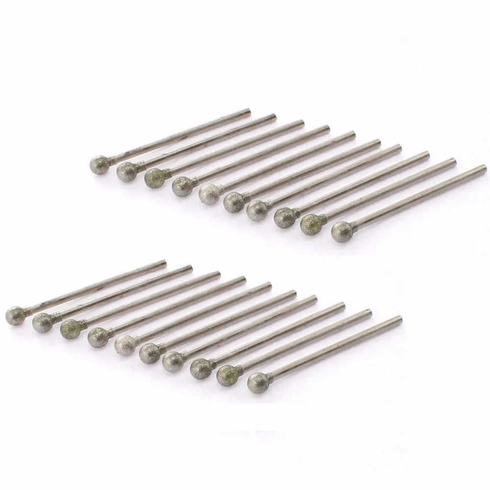 

11-20Pcs Diamond Grinding Head Bits Spherical 0.8-8mm Jade Carving Burrs Coated Stone Lapidary Tools for Dremel Accessories