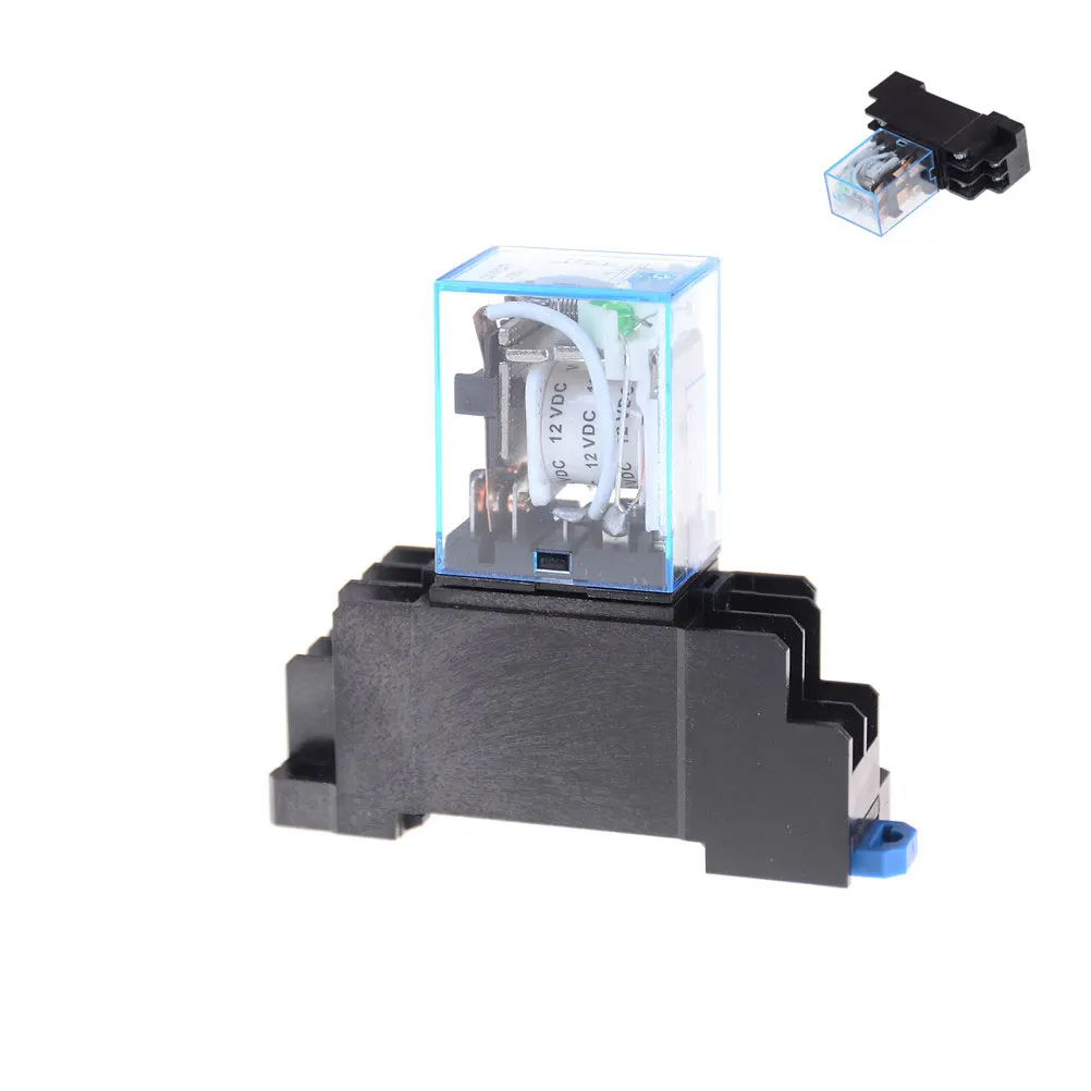 1 x Coil Power Relay LY2NJ+1 Sockets Base 12V DC LY2NJ DPDT 8 Pin HH62P JQX-13F With Socket | Обустройство дома