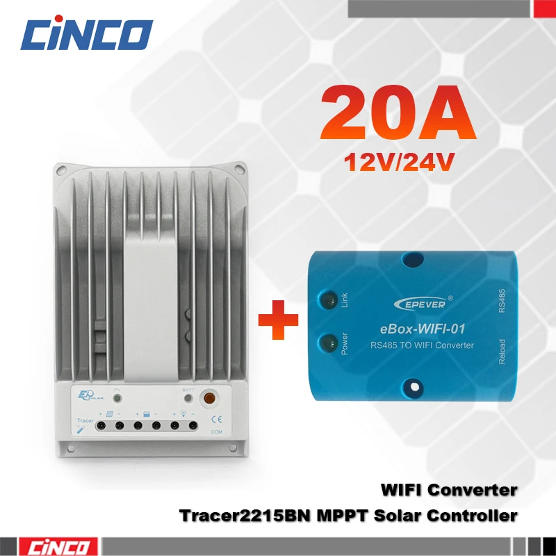 

Tracer2215BN 20AMP 12V/24V MPPT Solar controller with WIFI mobile phone APP 2years warranty High quality mppt solar controller
