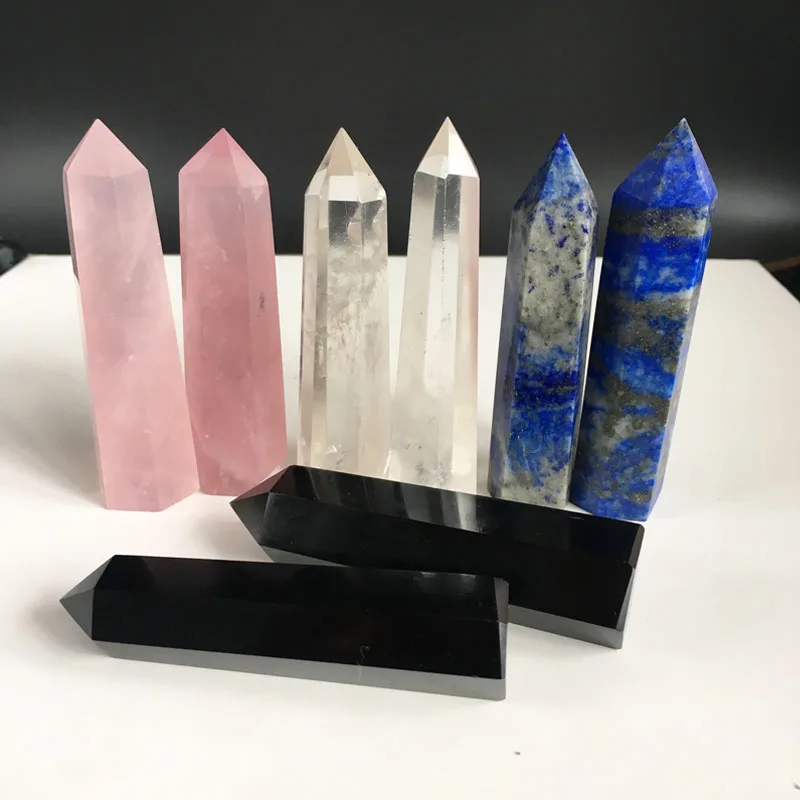Натуральные кристаллы кварца точки палочки обелиск дух камни кристалл обелиск палочка медитация Чакра Исцеление Кристаллы для подарков