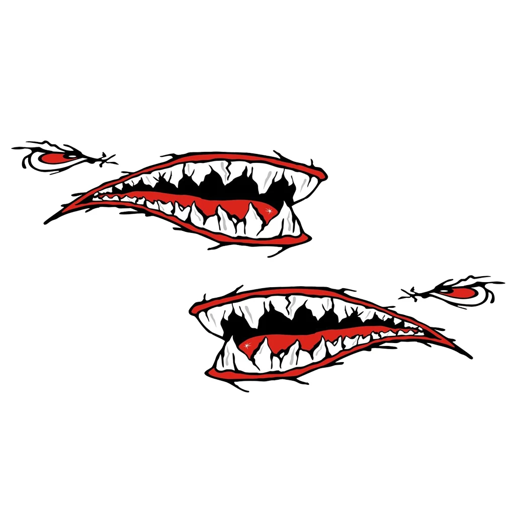 2 шт. пасть акулы зубы ПВХ Авто яхты Лодка Наклейки для декора+ дельфин плавающий брелок