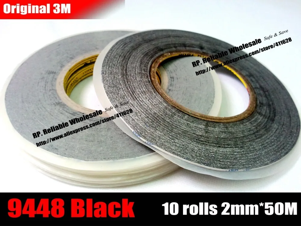 10x-2mm-50m-most-repair-use-original-3m-double-glue-tissue-tape-for-foam-nameplate-plastic-film-phone-glass-screen-black