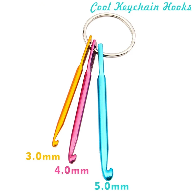 

3 Size/set Keychain Hooks Set Women DIY Multicolour Crafts Knitting Needles Mini Aluminum Crochet Hook Craft Tools