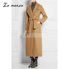 Женское зимнее шерстяное пальто винтажная элегантная одежда Camel OL модная верхняя одежда длинное пальто