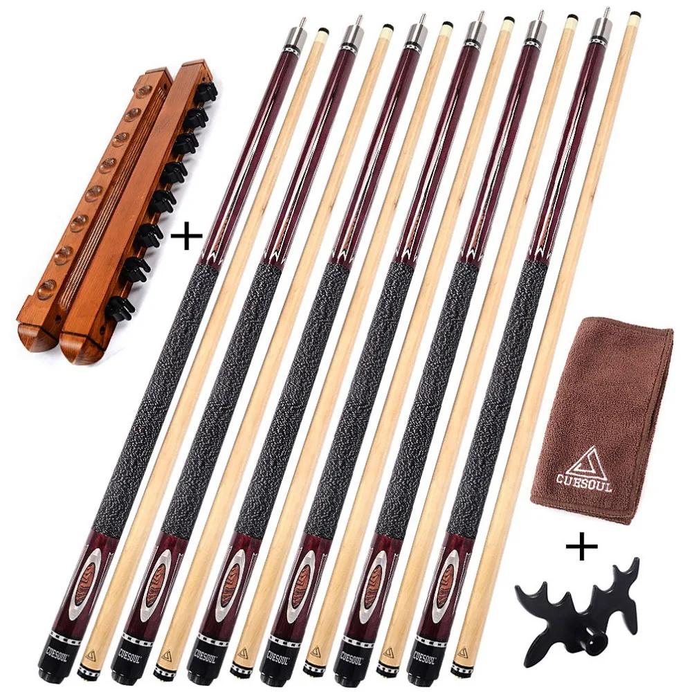 CUESOUL G203X6 6 Pieces Pool Cue With Cue Bridge Head and Cue Towel,8